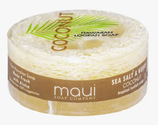 Coconut Sea Salt & Kukui Exfoliating Loofah Soap