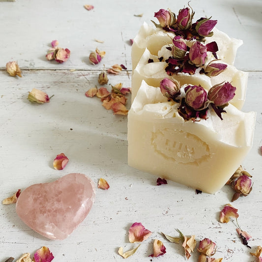 Love Soap - Rose Geranium with Rose buds