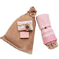 Turkish Hammam Gift Set-Soft Pink Stripes - nomadgirlbeauty
