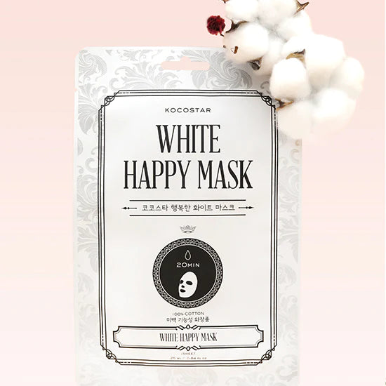 White (Cotton) Happy Mask - nomadgirlbeauty