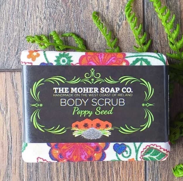 Irish Poppy Seed Scrub Soap 100g / 3.5oz - nomadgirlbeauty